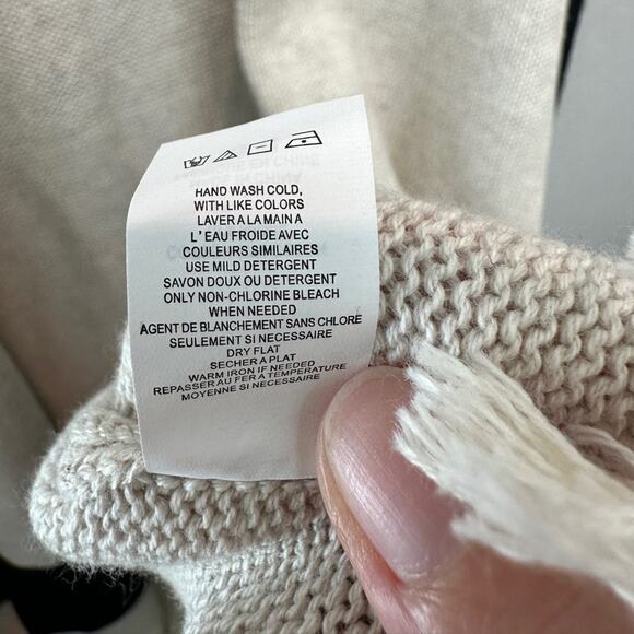 TOMMY BAHAMA | Stripe Fringed Wrap Shawl Tan Black Boho Cotton Cape | One Size - Picture 7 of 8